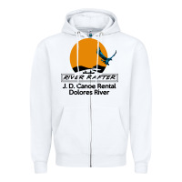 White jd canoe rental Zipper Hoodie - linhVisuals