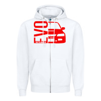 White evo car Zipper Hoodie - linhVisuals
