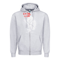 Heather Grey butchered at birth 2 classic Zipper Hoodie - linhVisuals