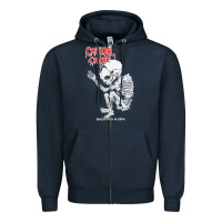 Navy butchered at birth 2 classic Zipper Hoodie - linhVisuals