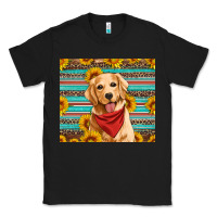 Black golden retriever with sunflowers Classic Tee - Artiststas