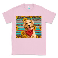 Bubblegum Pink golden retriever with sunflowers Classic Tee - Artiststas