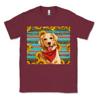 Burgundy golden retriever with sunflowers Classic Tee - Artiststas