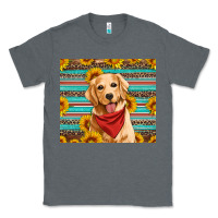 Charcoal Heather golden retriever with sunflowers Classic Tee - Artiststas