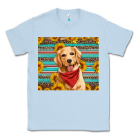 Dusty Blue golden retriever with sunflowers Classic Tee - Artiststas