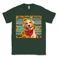 Sports Green golden retriever with sunflowers Classic Tee - Artiststas