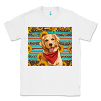 White golden retriever with sunflowers Classic Tee - Artiststas