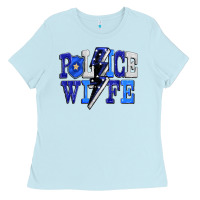 Baby Blue Police wife Ladies Tee - FaDigitalArtStudio