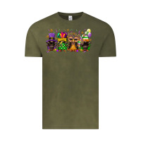 Vintage Olive mardi gras afro gnomies Vintage Tee - FaDigitalArtStudio