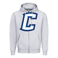 Heather Grey creighton bluejays wordmark Zipper Hoodie - linhVisuals