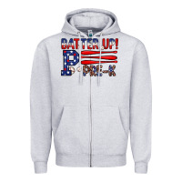Heather Grey batter up pre k Zipper Hoodie - JahusDesignShop