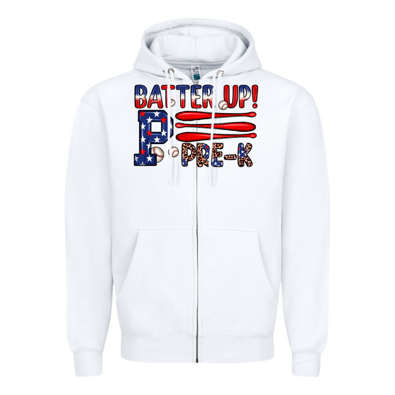 Batter Up Pre K Zipper Hoodie by JahusDesignShop | Teevron