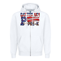 White batter up pre k Zipper Hoodie - JahusDesignShop
