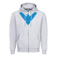 Heather Grey nightwing Zipper Hoodie - linhVisuals