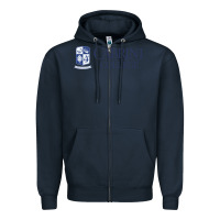 Navy cabrini college verticle Zipper Hoodie - linhVisuals