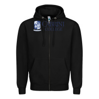 Black cabrini college verticle Zipper Hoodie - linhVisuals