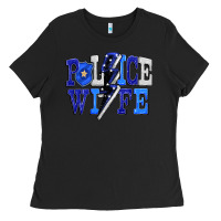 Black Police wife Ladies Tee - FaDigitalArtStudio