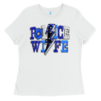 White Police wife Ladies Tee - FaDigitalArtStudio