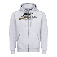 Heather Grey sharps rifle   old west Zipper Hoodie - linhVisuals