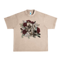 French Oak Floral boho wolf skull Urban Heavy Tee - RanaPortraitStore