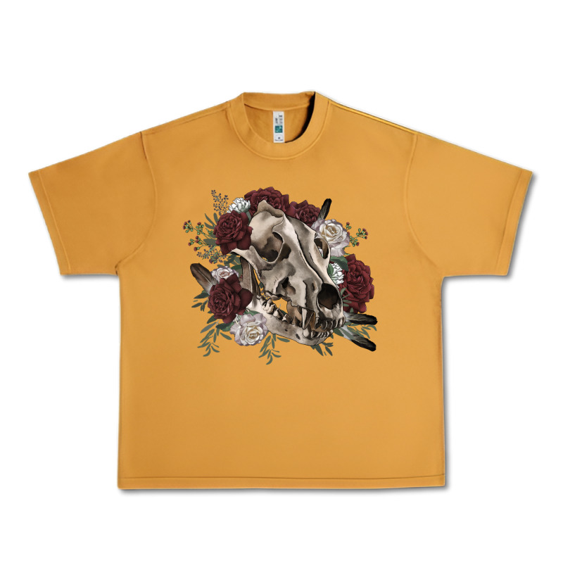 Floral Boho Wolf Skull Urban Heavy Tee by RanaPortraitStore | Teevron