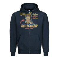 Navy the burgermeister home of the meister burger Zipper Hoodie - linhVisuals