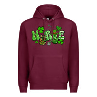 Burgundy nurse st patrick's day Premium Hoodie - Artiststas