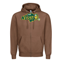 Chestnut north dakota state bison Zipper Hoodie - linhVisuals
