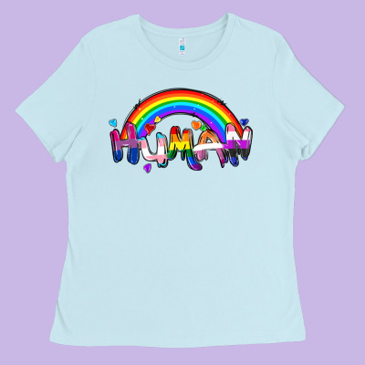 Human Pride Ladies Tee Designed By Fadigitalartstudio