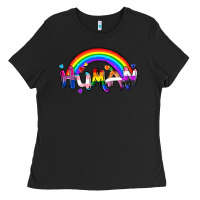 Black Human pride Ladies Tee - FaDigitalArtStudio