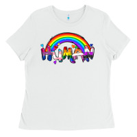 White Human pride Ladies Tee - FaDigitalArtStudio