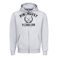 Heather Grey pinehurst north carolina golf Zipper Hoodie - linhVisuals