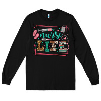 Black Nurse life leopard frame Long Sleeve Tee - LillyAllenDesigns