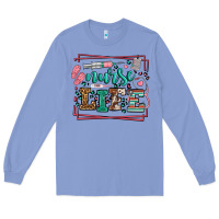 Colony Blue Nurse life leopard frame Long Sleeve Tee - LillyAllenDesigns