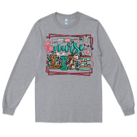 Heather Grey Nurse life leopard frame Long Sleeve Tee - LillyAllenDesigns