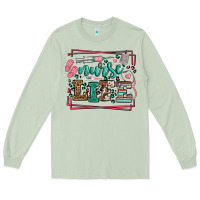 Matcha Nurse life leopard frame Long Sleeve Tee - LillyAllenDesigns