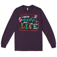 Plum Nurse life leopard frame Long Sleeve Tee - LillyAllenDesigns