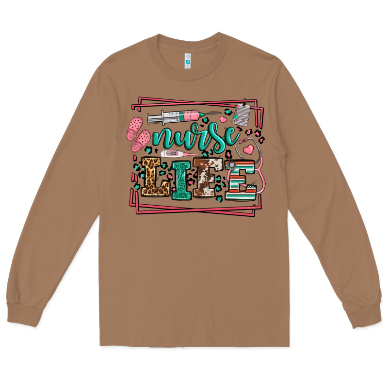 Nurse Life Leopard Frame Long Sleeve Tee by LillyAllenDesigns | Teevron