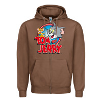 Chestnut TOM AND JERRY CLASSIC Zipper Hoodie - linhVisuals