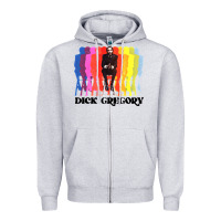 Heather Grey dick gregory Zipper Hoodie - linhVisuals