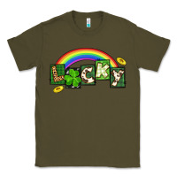 Army Green Lucky St. Patrick's Day Classic Tee - CowGirlArtShop