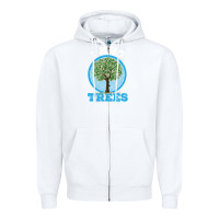White i hug trees tree hugger environmentalist gift Zipper Hoodie - linhVisuals