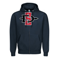 Navy san diego state aztecs Zipper Hoodie - linhVisuals