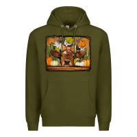 Army Green fall cow Premium Hoodie - Jasminsmagicworld
