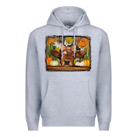 Heather Grey fall cow Premium Hoodie - Jasminsmagicworld