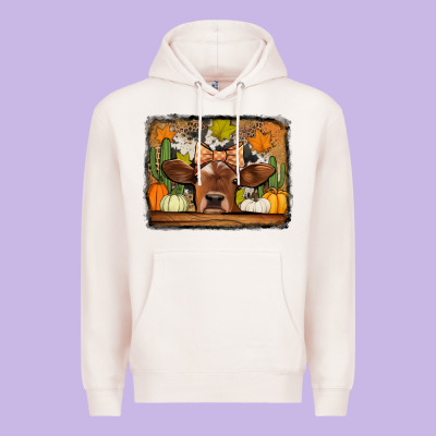 Fall Cow Premium Hoodie Designed By Jasminsmagicworld