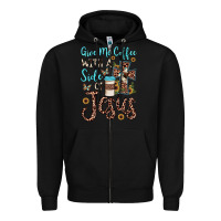 Black give me coffee with a side of jesus Zipper Hoodie - JahusDesignShop