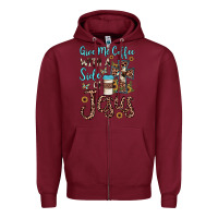 Burgundy give me coffee with a side of jesus Zipper Hoodie - JahusDesignShop