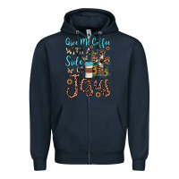 Navy give me coffee with a side of jesus Zipper Hoodie - JahusDesignShop