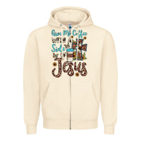 Sandshell give me coffee with a side of jesus Zipper Hoodie - JahusDesignShop